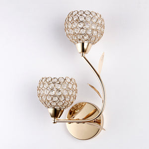 Luxuria Golden Crystal Wall Lamps - lights.avenu