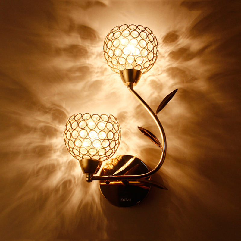 Luxuria Golden Crystal Wall Lamps - lights.avenu