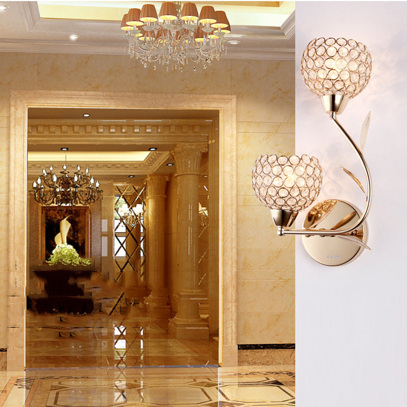 Luxuria Golden Crystal Wall Lamps - lights.avenu