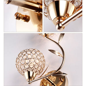 Luxuria Golden Crystal Wall Lamps - lights.avenu