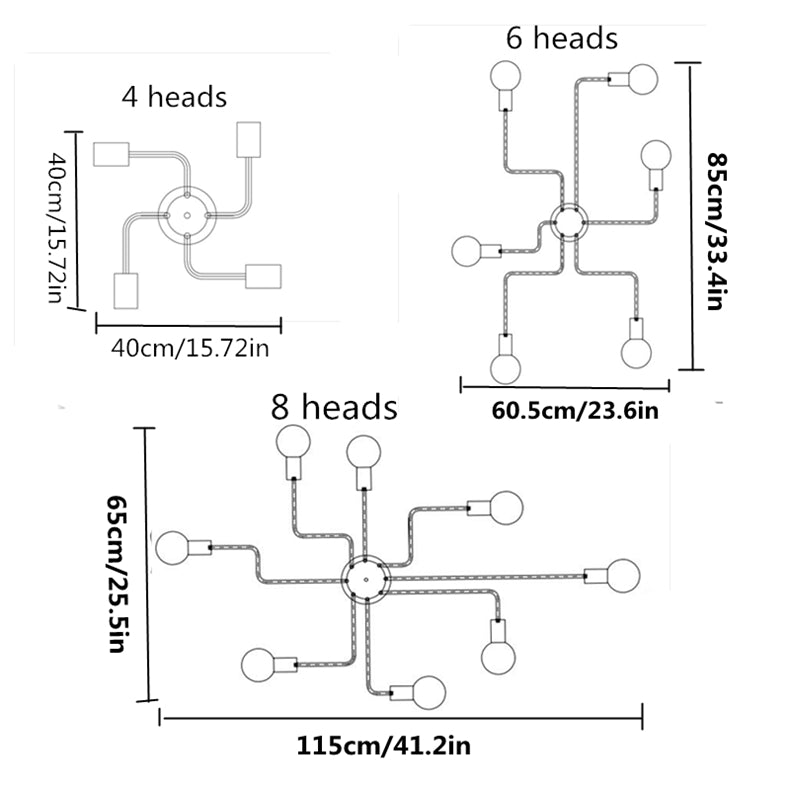 Modern Vintage Multi-Heads Ceilling Lamp - lights.avenu