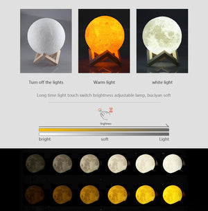 3D Printed Creative Moon Lamp - lights.avenu