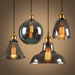 Modern Pendant Glass Lights Smokey Grey Style - lights.avenu