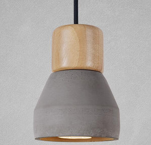 Nordic Wooden Cement Pendant Lamps - lights.avenu