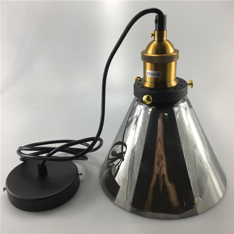 Modern Pendant Glass Lights Smokey Grey Style - lights.avenu