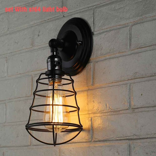 Industrial Country Wall Lamp Cage - lights.avenu