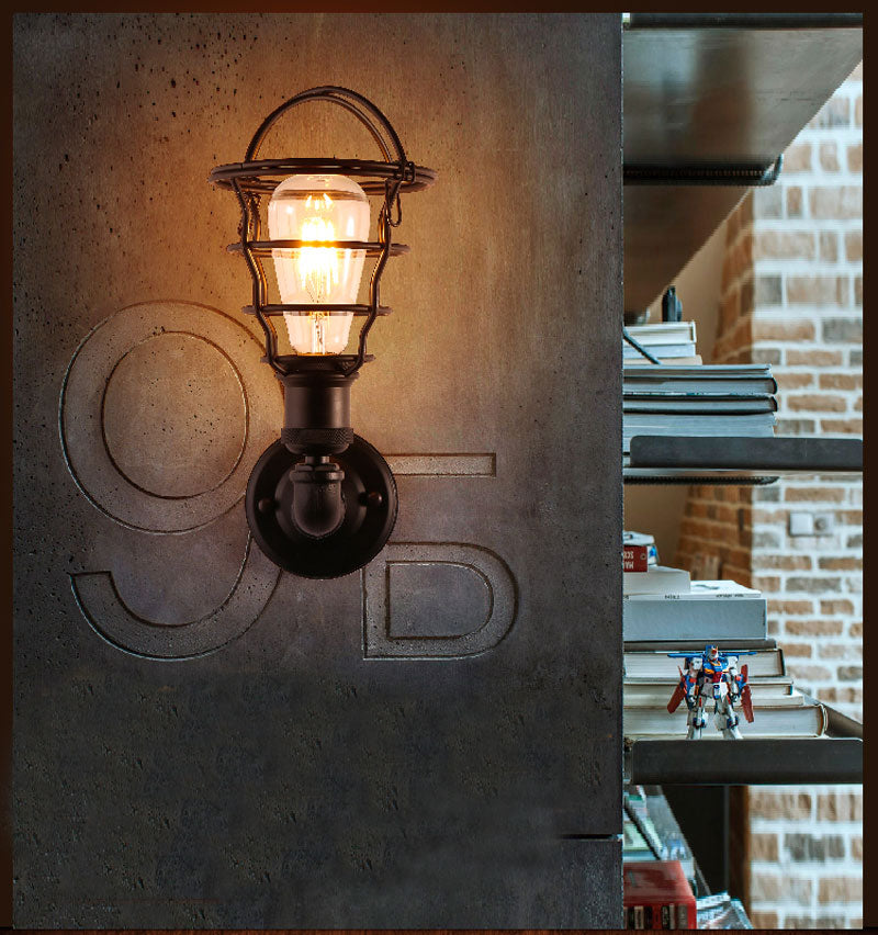 Industrial Country Wall Lamp Cage - lights.avenu