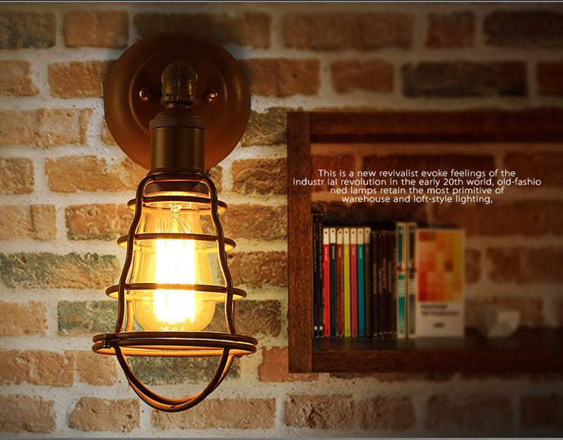 Industrial Country Wall Lamp Cage - lights.avenu