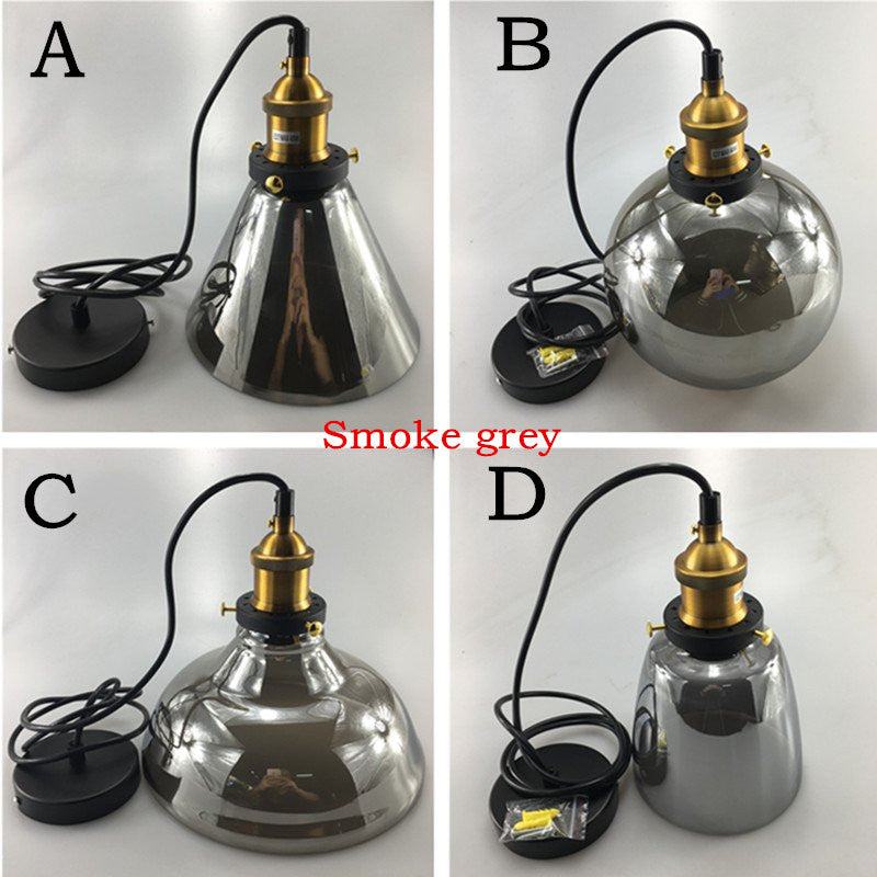 Modern Pendant Glass Lights Smokey Grey Style - lights.avenu