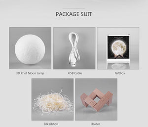 3D Printed Creative Moon Lamp - lights.avenu