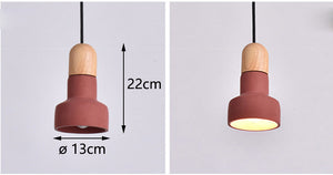 Nordic Wooden Cement Pendant Lamps - lights.avenu