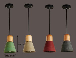 Nordic Wooden Cement Pendant Lamps - lights.avenu