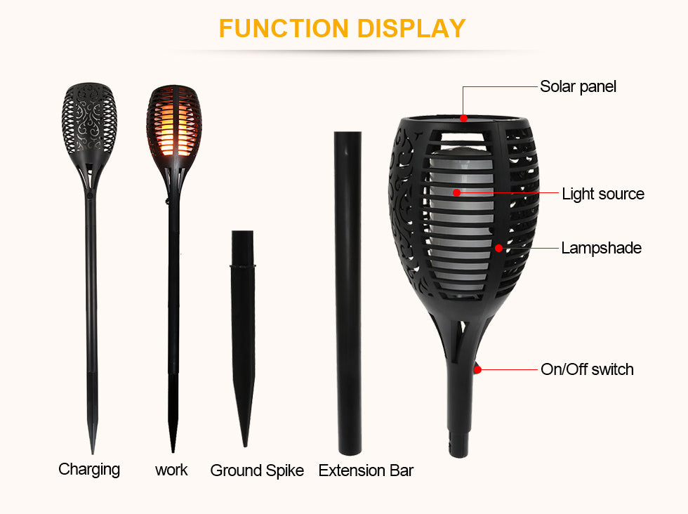 Waterproof  Flame Flickering Torch outdoor Lamp - lights.avenu